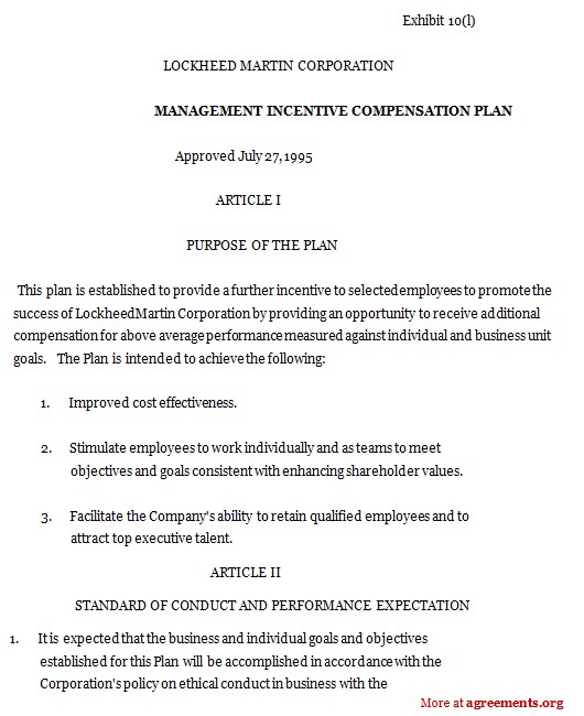 Incentive Proposal Template Management Incentive Compensation Plan ...