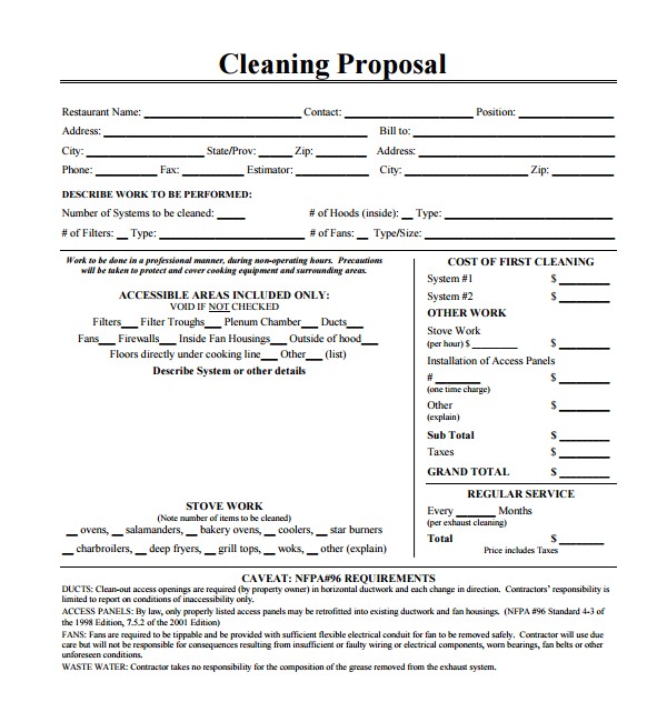 Janitorial Services Proposal Template 13 Cleaning Proposal Templates Pdf Word Apple Pages