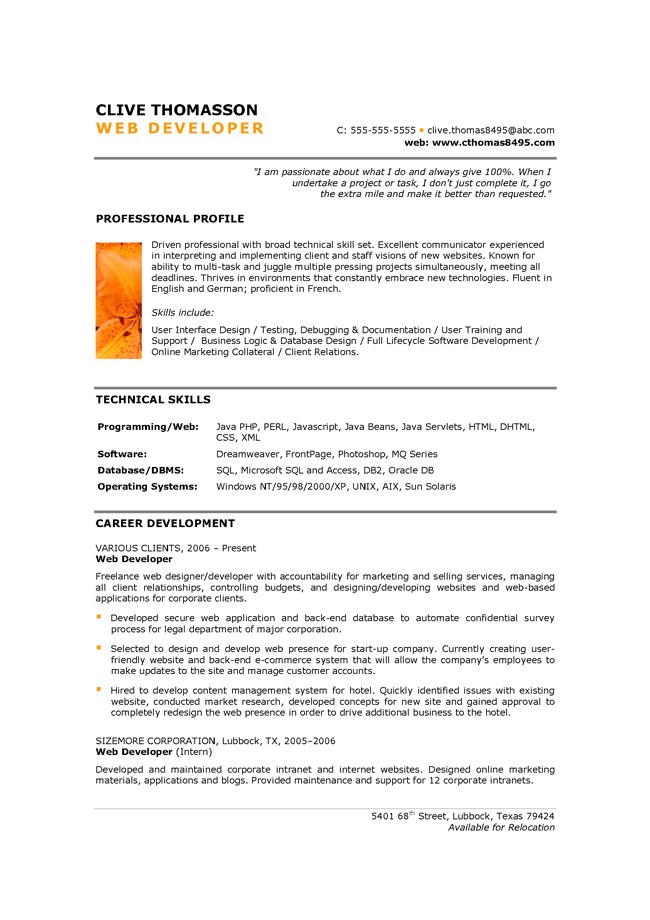 Junior C Developer Resume Sample Resume Makeover Junior Web Developer