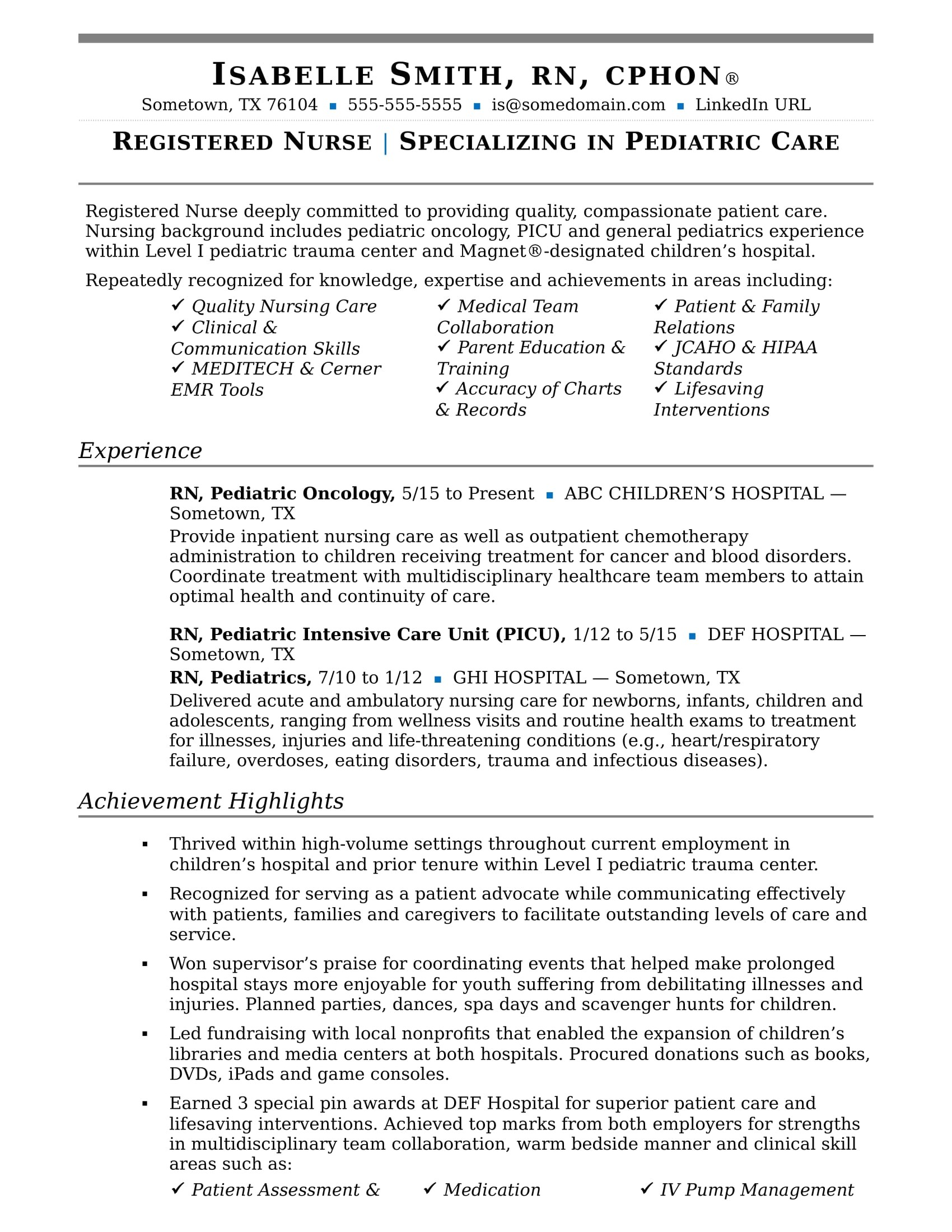 Nursing Resume Skills Sample Nurse Resume Sample Monster Com