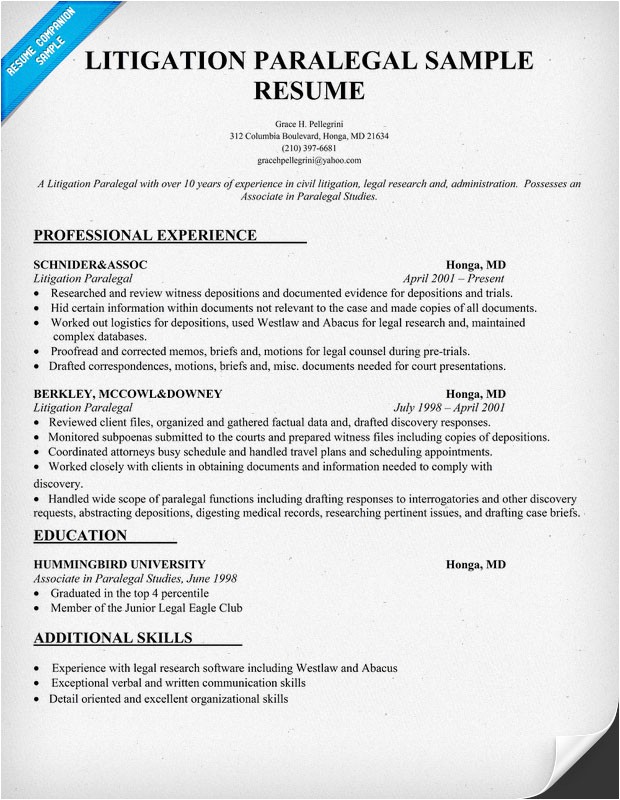 Paralegal Resume Templates Resume Templates Paralegal Sample Resume
