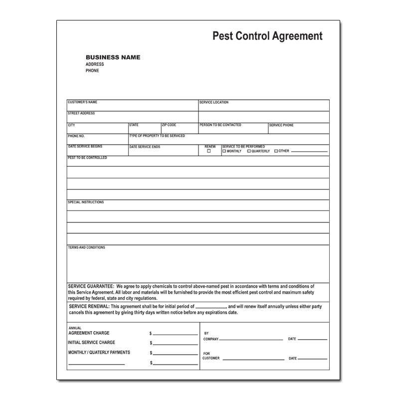 Pest Control Contract Proposal Template Pest Control Agreement Pest Control Services Pinterest