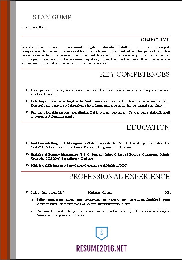 Professional Resume Templates Word Word Resume Templates 2016