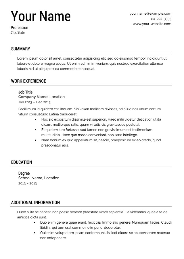 Quickstart Resume Templates Quickstart Resume Templates