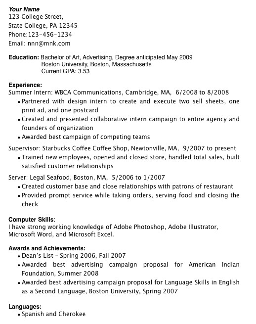 Resume Template for College Student with Little Work Experience How to Write A Resume with Little or No Job Experience No
