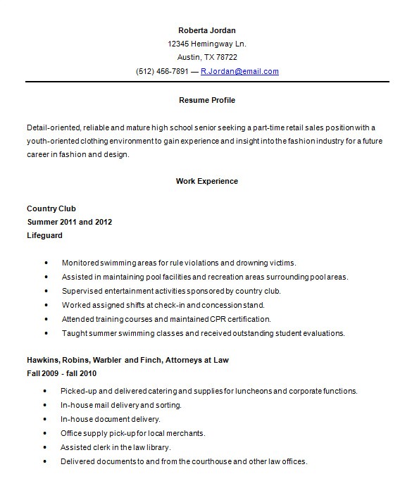 Resume Template for High School 9 Sample High School Resume Templates Pdf Doc Free