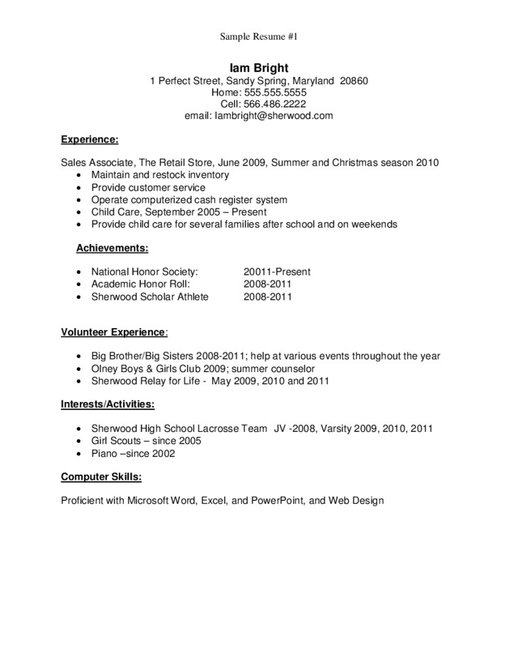 Resume Template for Recent High School Graduate Sample Resume for High School Graduate Free Download