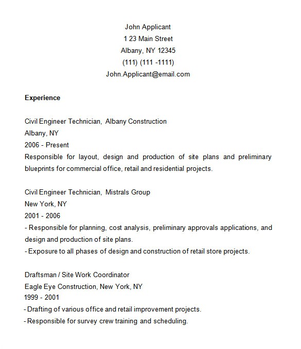 Resume Templates Construction 8 Construction Resume Templates Doc Pdf Free