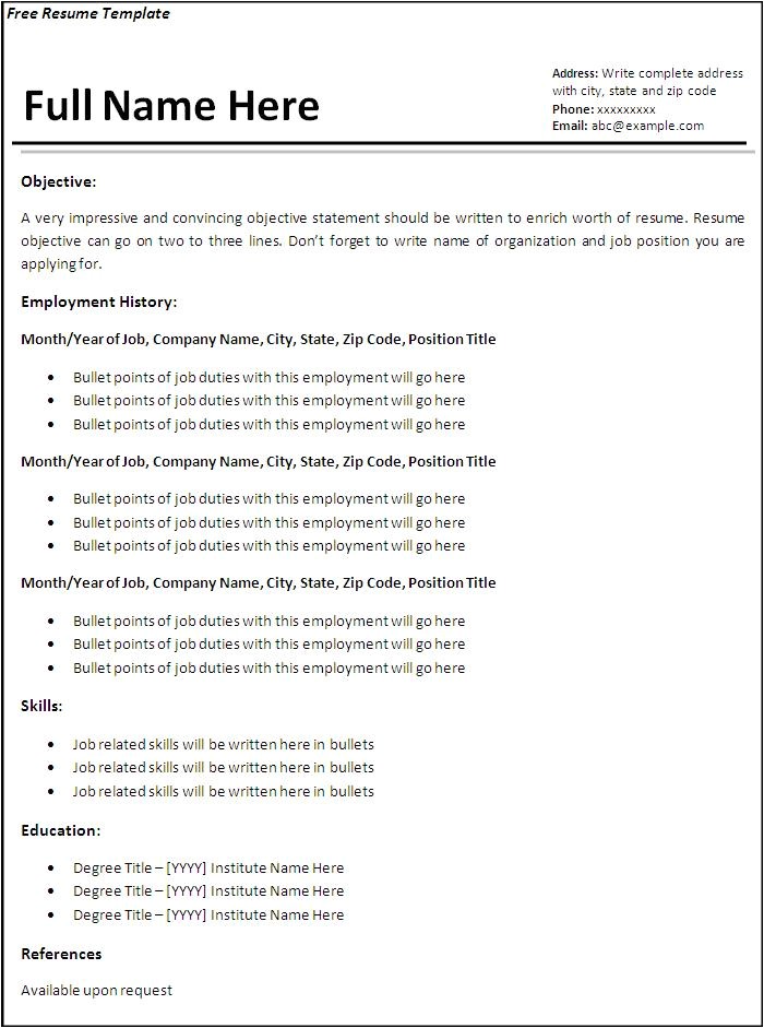 Resume Templates Downloads Free Resume Samples Download Sample Resumes