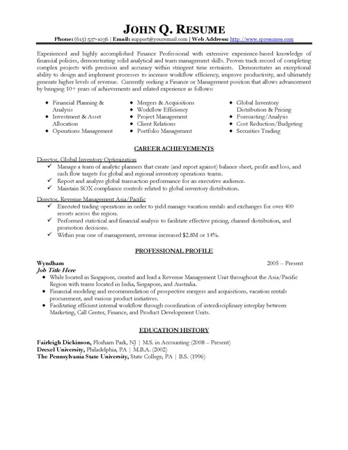 Resume Templates for Finance Professionals Professional Resume Template Download Schedule Template Free