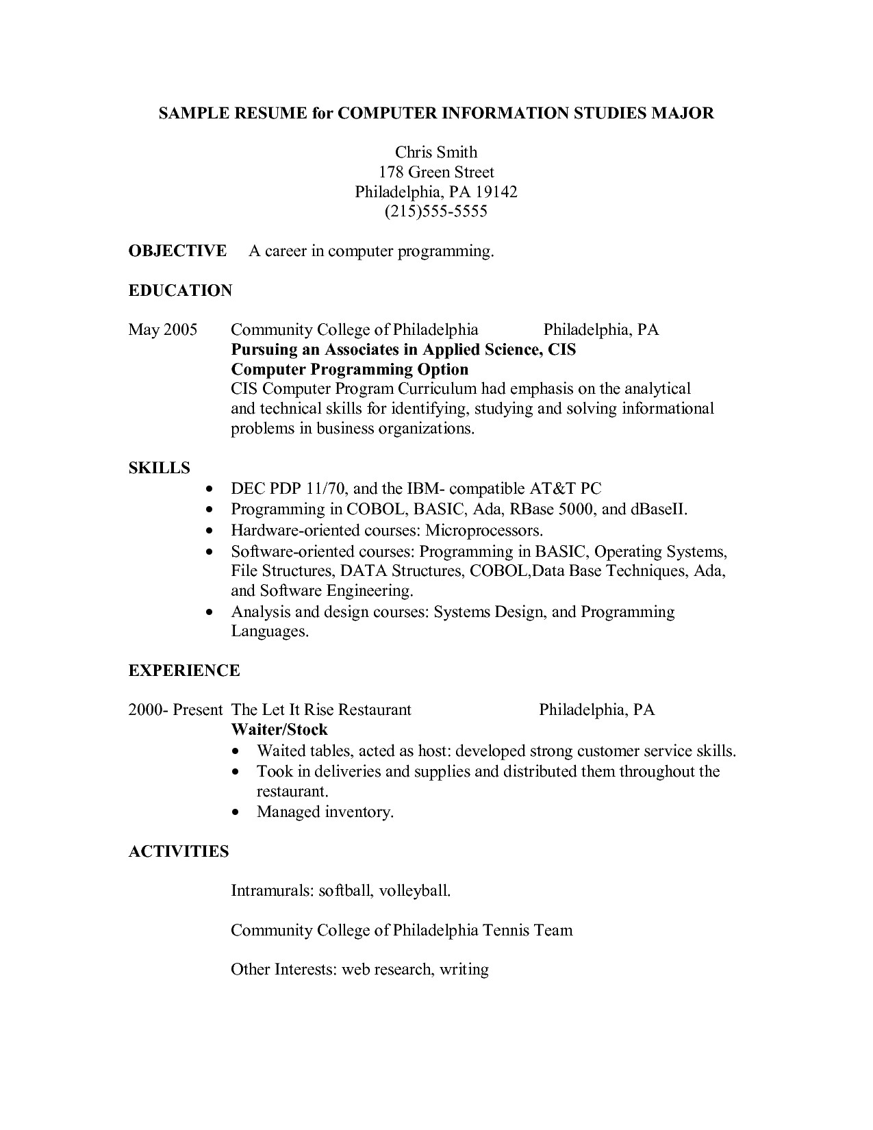 Sample Of Resume for Waitress Position Waitress Resume Sample Resume Badak