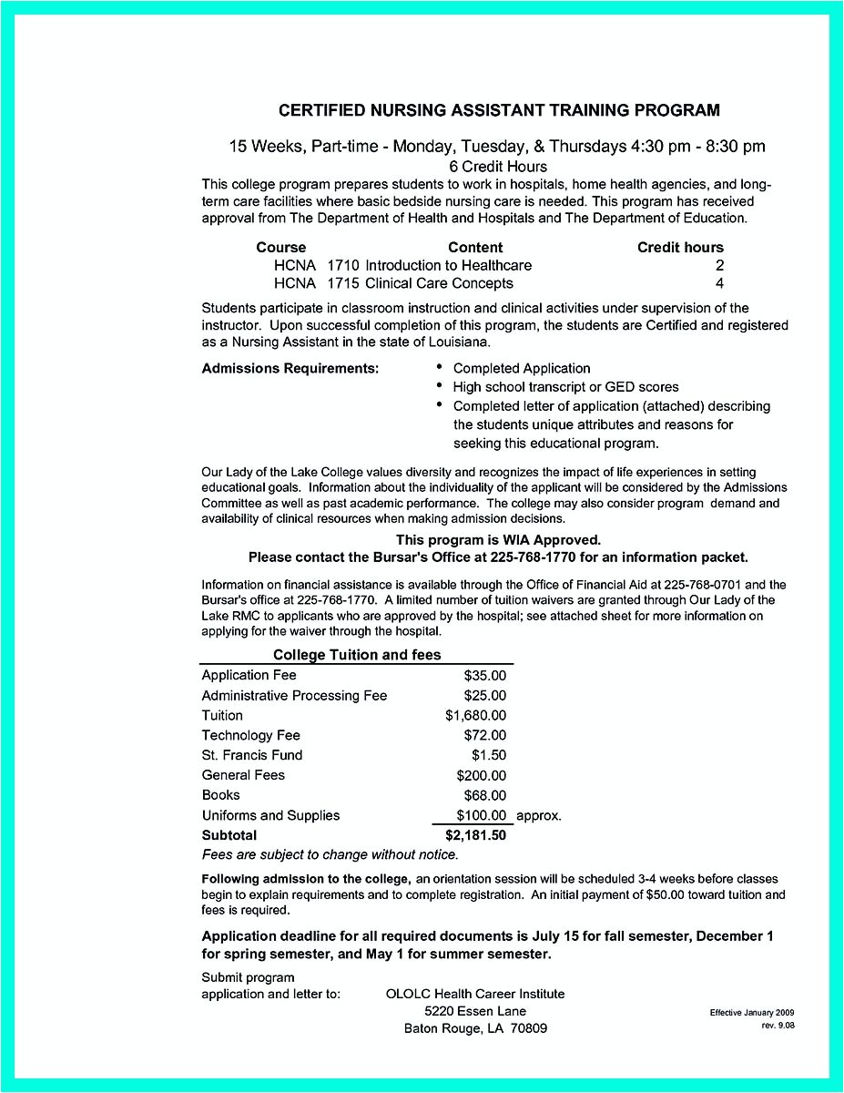 Sample Resume for Cna with Objective Certified Nursing assistant Jobs Baton Rouge Customer
