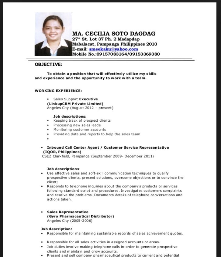 resume format for fresh graduates with no experience resume sample resume for fresh graduate without work experience