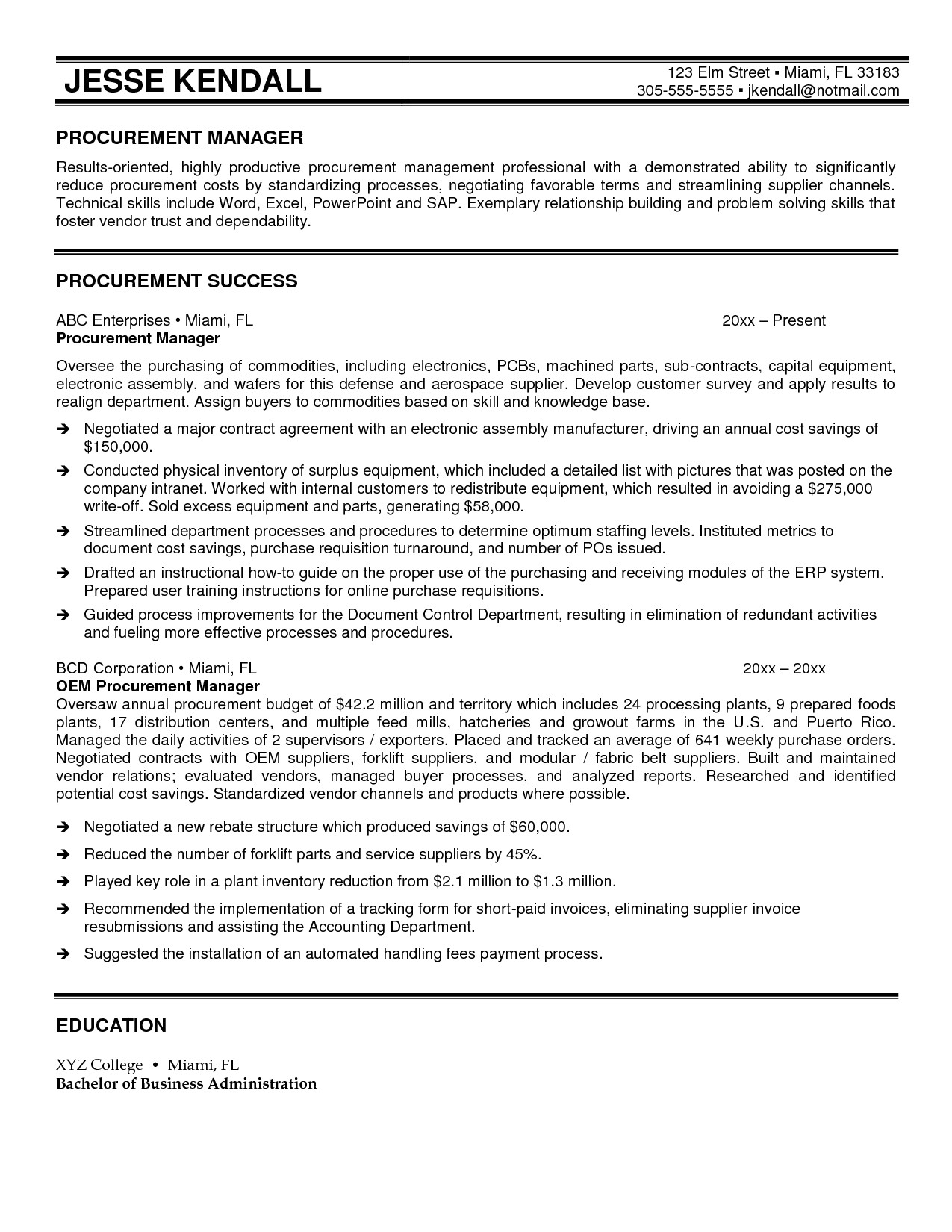 Sample Resume for Procurement Officer Sample Resume for Procurement Officer Resume Ideas