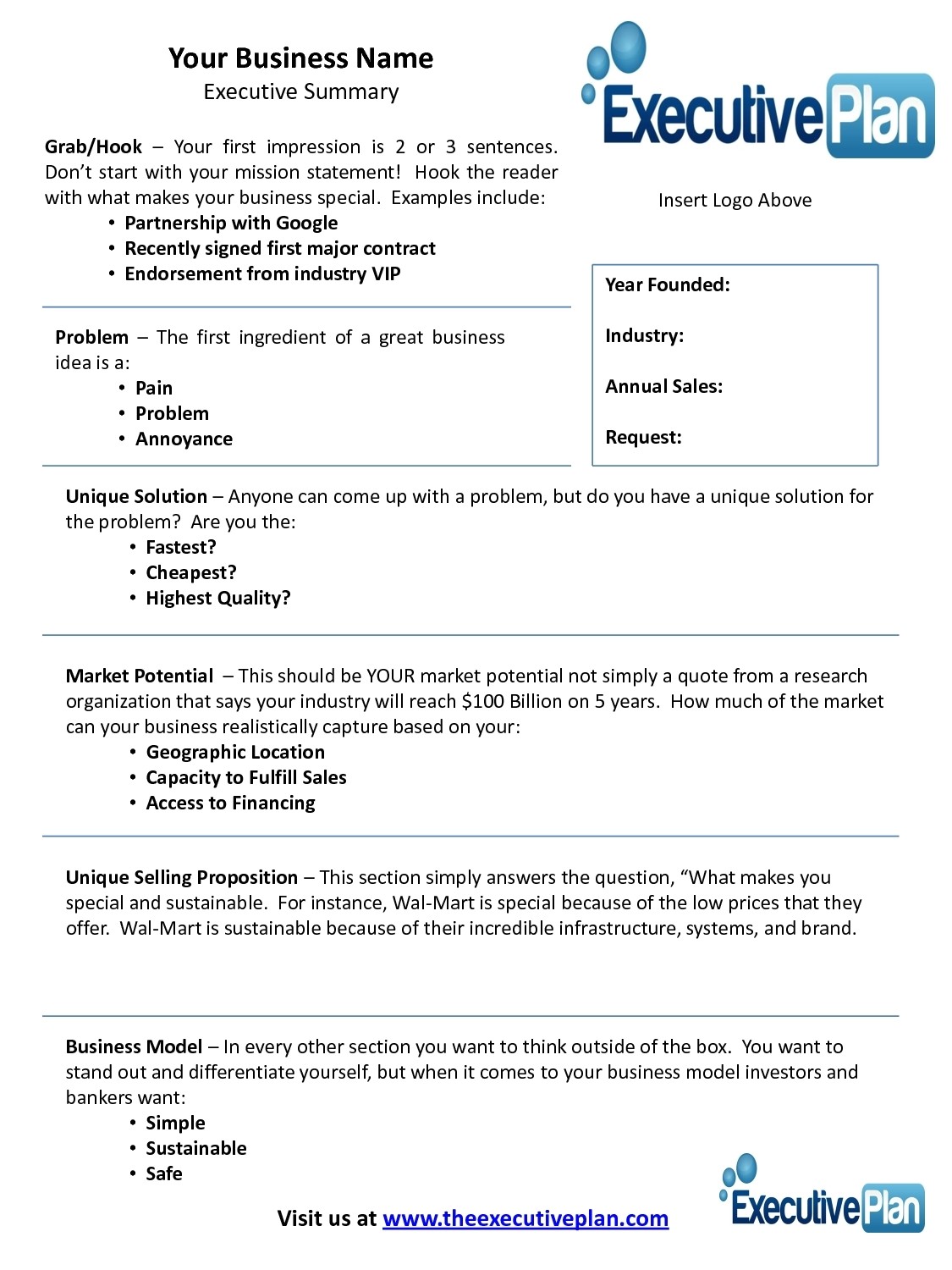 Short form Business Plan Template Short Business Plan Template Beepmunk