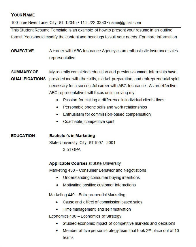 Simple Resume Templates Free Basic Resume Template 70 Free Samples Examples format