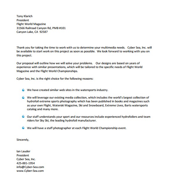 Standard Business Proposal Template 8 Standard Business Letter formats Samples Examples
