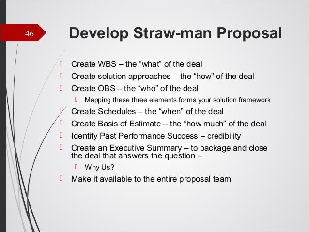 Straw Man Proposal Template Business Development for Small Government Contracting