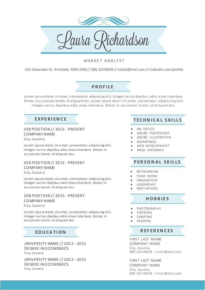 Stylish Resume Templates 2 In 1 Stylish Banner Word Resume Resume Templates On