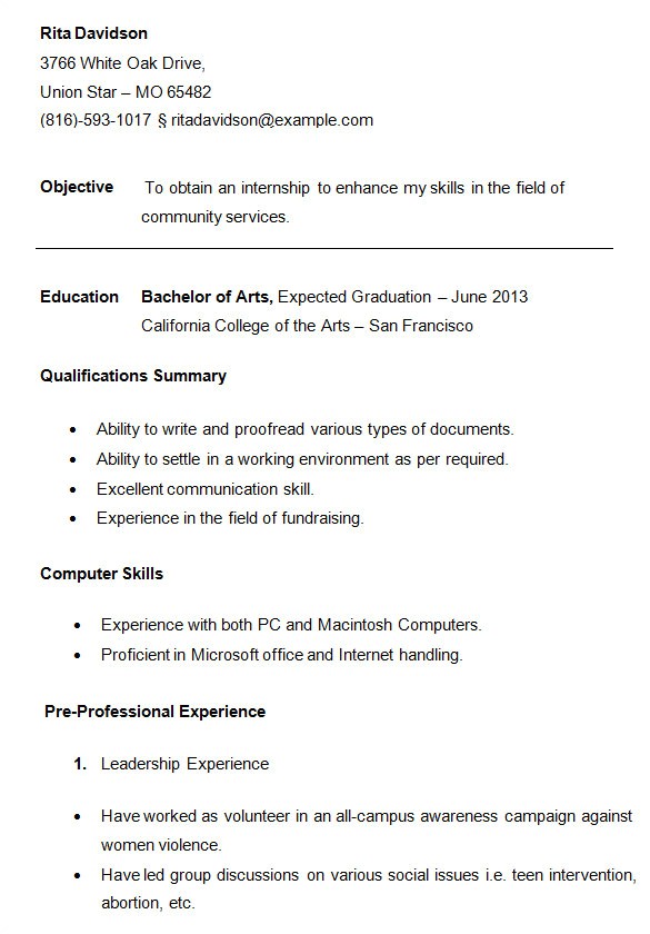 Template for College Resume 24 Best Student Sample Resume Templates Wisestep