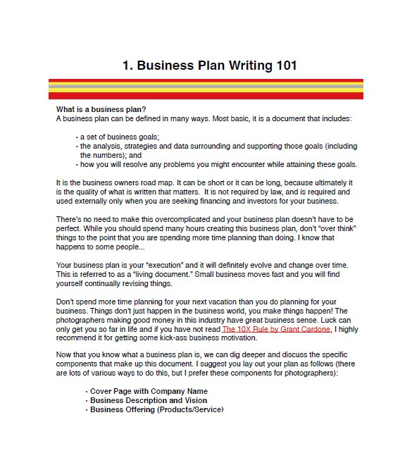 Template for Photography Business Plan Photography Business Plan Template 11 Free Word Excel