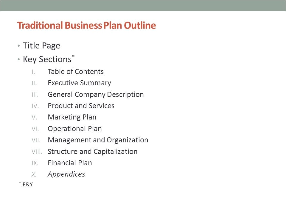 Traditional Business Plan Template Business Plans Elevator Pitches Ppt Download