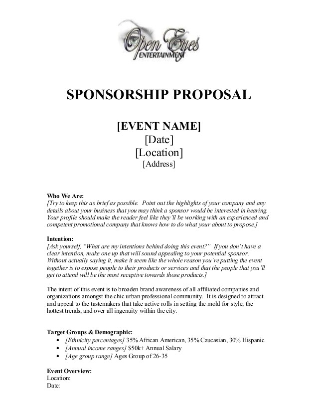 Venue Sponsorship Proposal Template Sponsorship Proposal