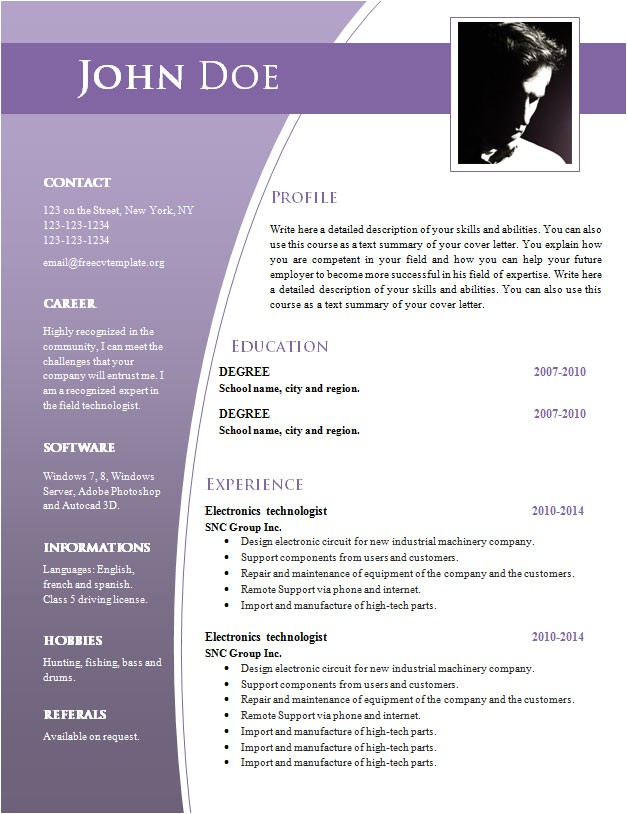 Word Document Resume Template Cv Templates for Word Doc 632 638 Free Cv Template