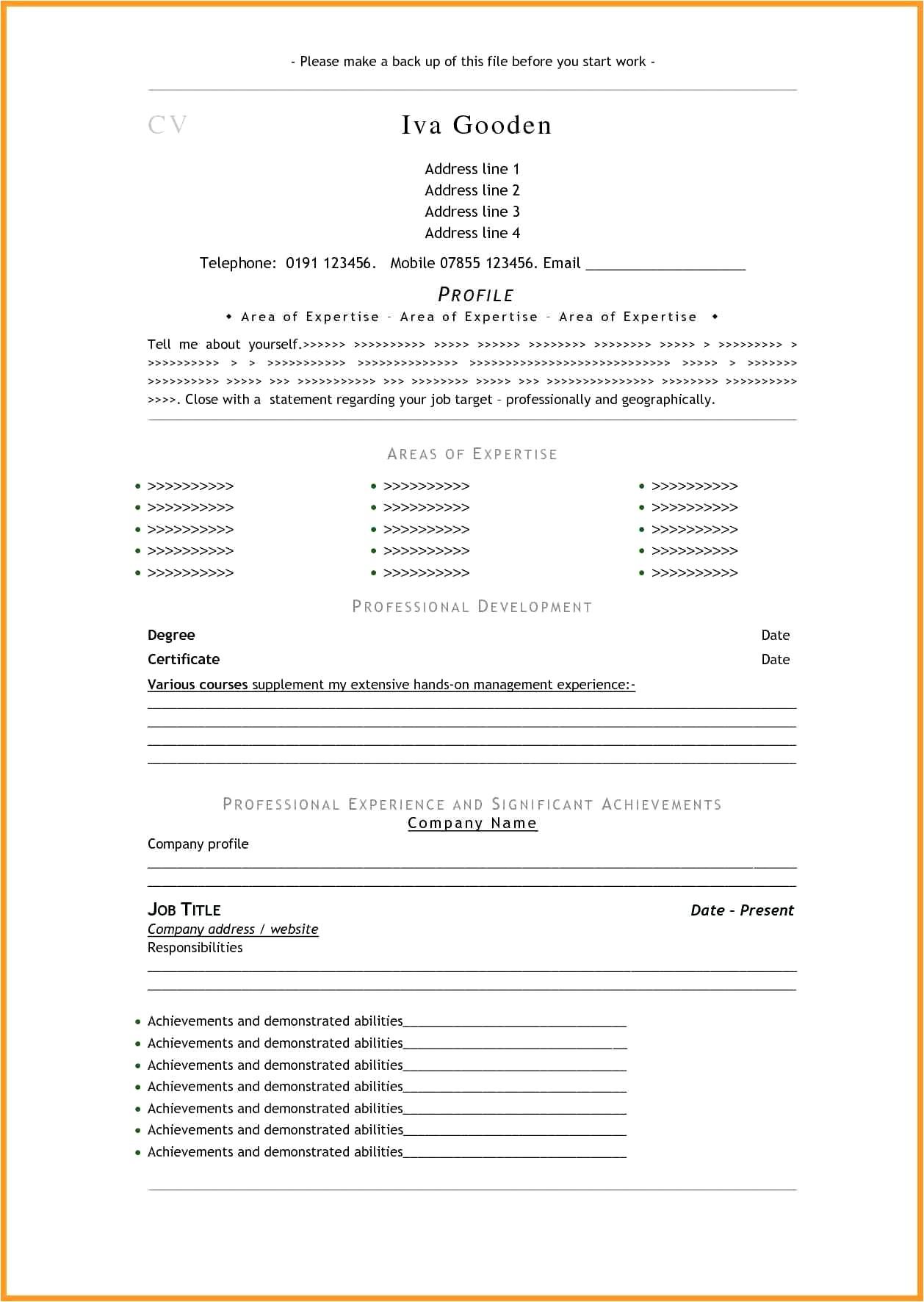 Word Document Resume Template Free 13 Beautiful Sample Resume Word Document Free Download