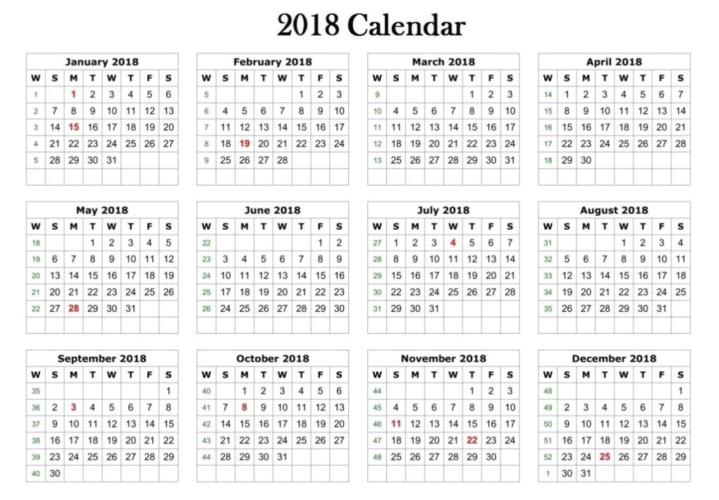 2018 Cd Calendar Template 2018 Calendar Printable Template