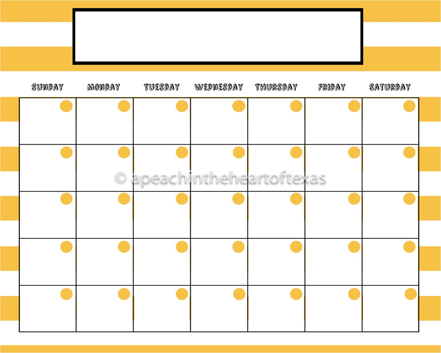 8×10 Calendar Template 8×10 Printable Calendar