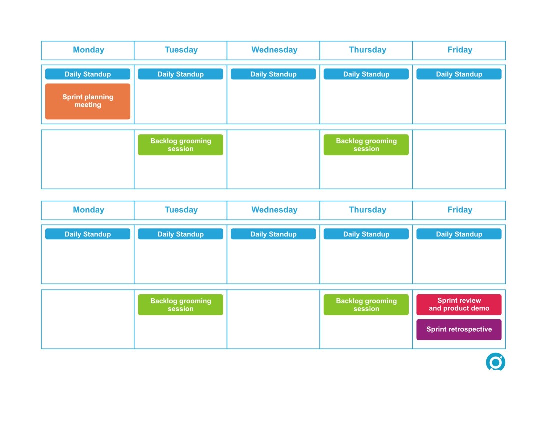 Agile Sprint Calendar Template Bi Weekly Sprint Scrum Calendar Greg Patricio