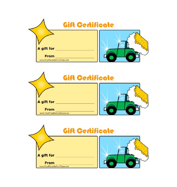 Car Wash Gift Certificate Template 8 Homemade Gift Certificate Templates Doc Pdf Free