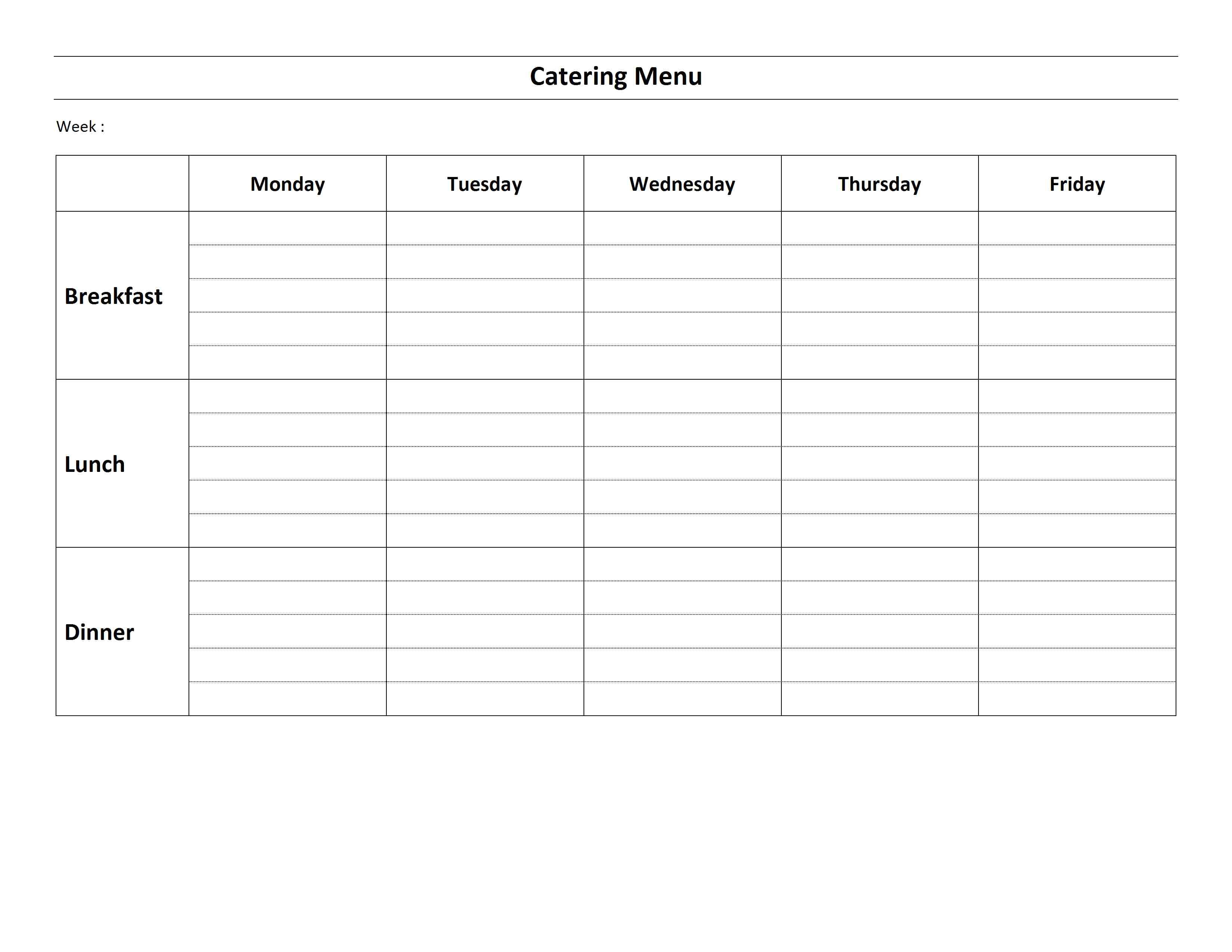 Catering Calendar Template williamsonga.us