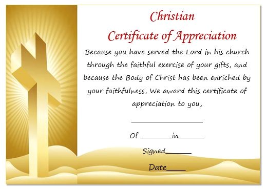 Christian Certificate Template thoughtful Pastor Appreciation Certificate Templates to