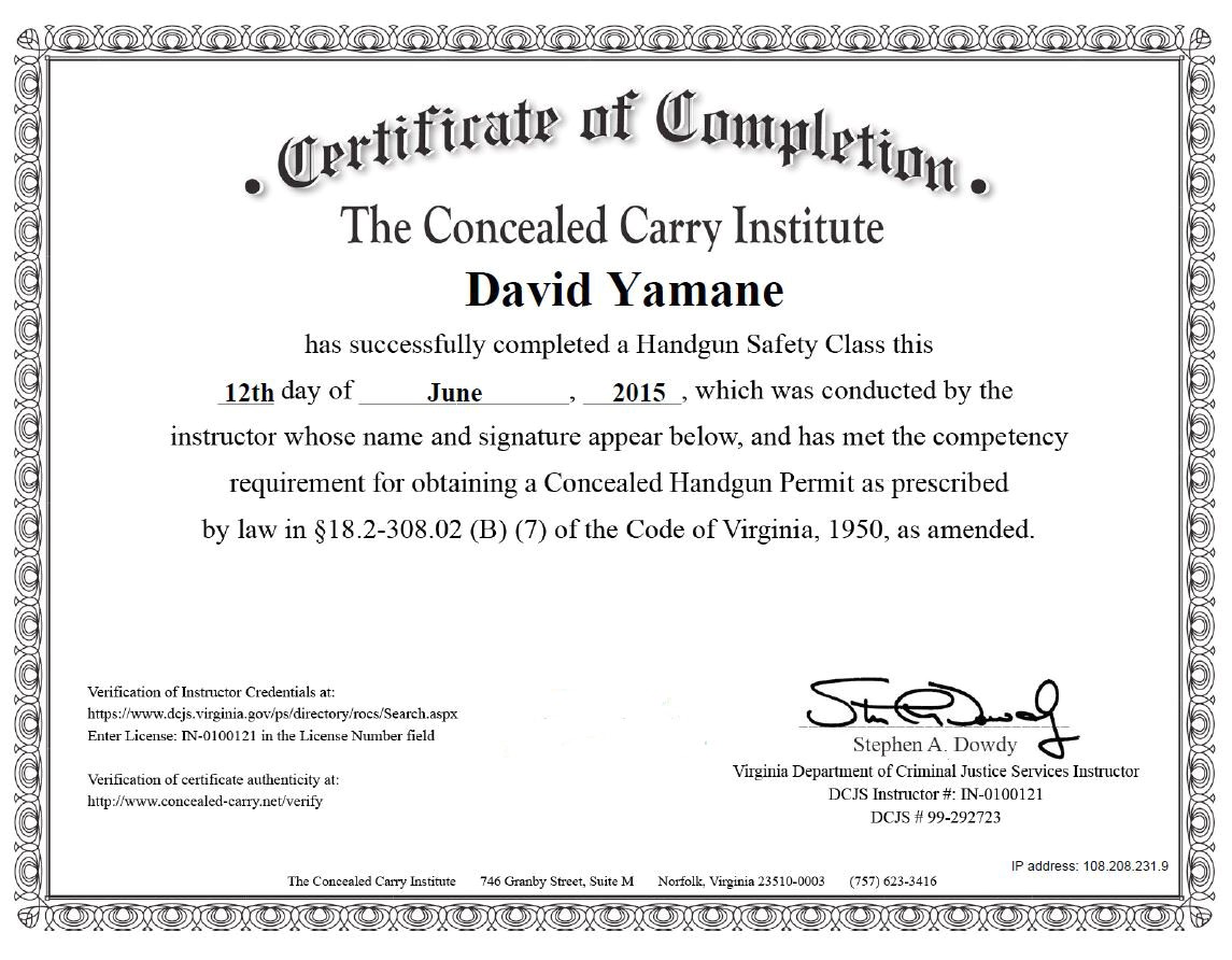 Concealed Carry Certificate Template Skirting the north Carolina Concealed Carry Permit