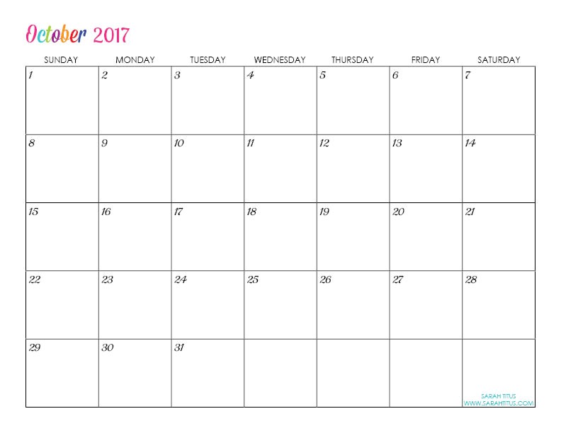 Customizable Calendar Template 2017 Custom Editable Free Printable 2017 Calendars Sarah Titus