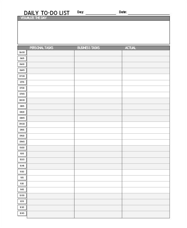  Daily Calendar To Do List Template Williamson ga us