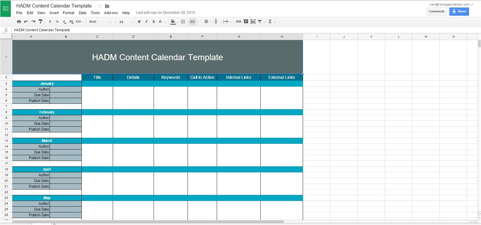 Digital Content Calendar Template Free 12 Month Content Calendar Template Ha Digital