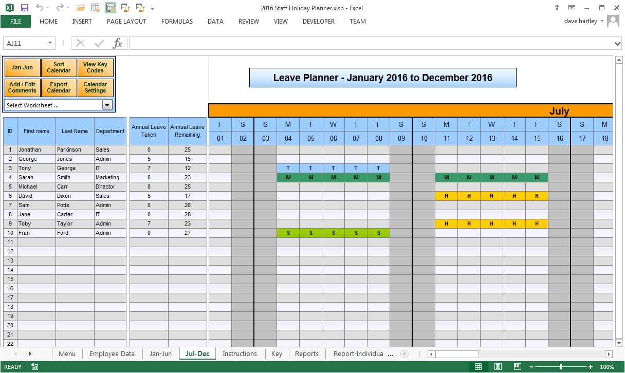 Employee Time Off Calendar Template Employee Time Off Calendar 2016 Calendar Template 2018