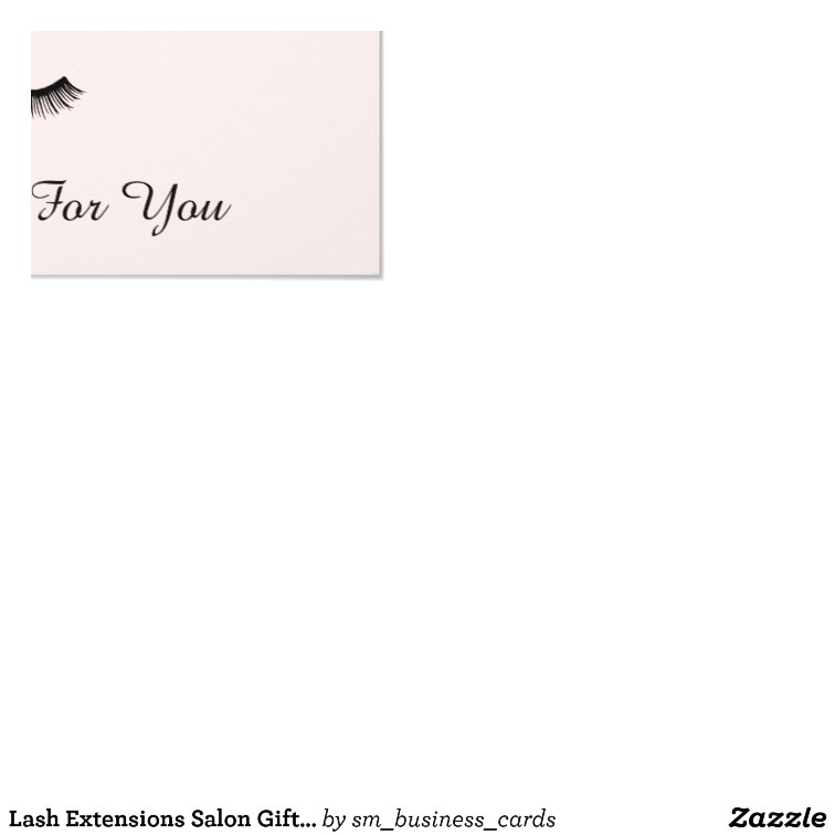 Eyelash Extension Gift Certificate Template Lash Extensions Salon Gift Certificate Card Zazzle