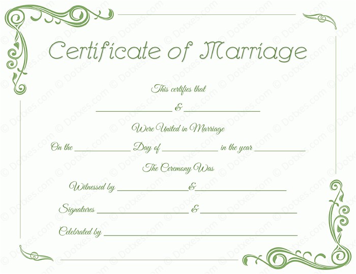 Fake Marriage Certificate Template Standard Marriage Certificate Template Dotxes