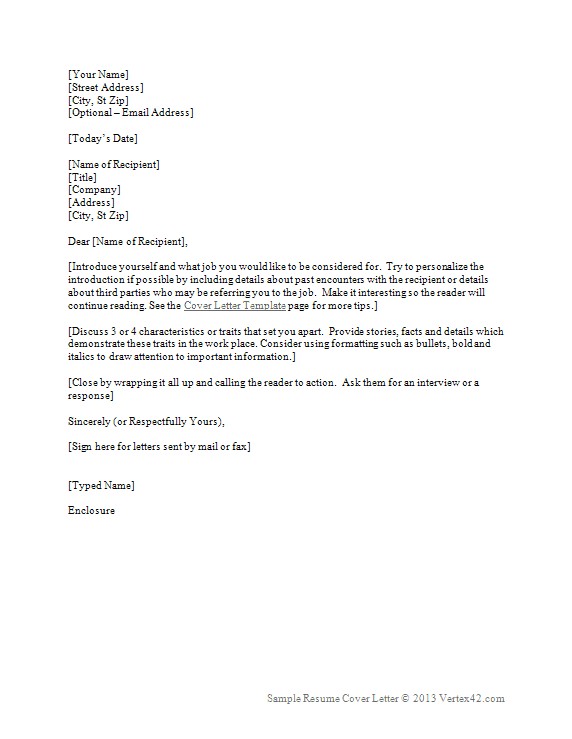 Free Cover Letter and Resume Templates Resume Cover Letter Template for Word Sample Cover Letters