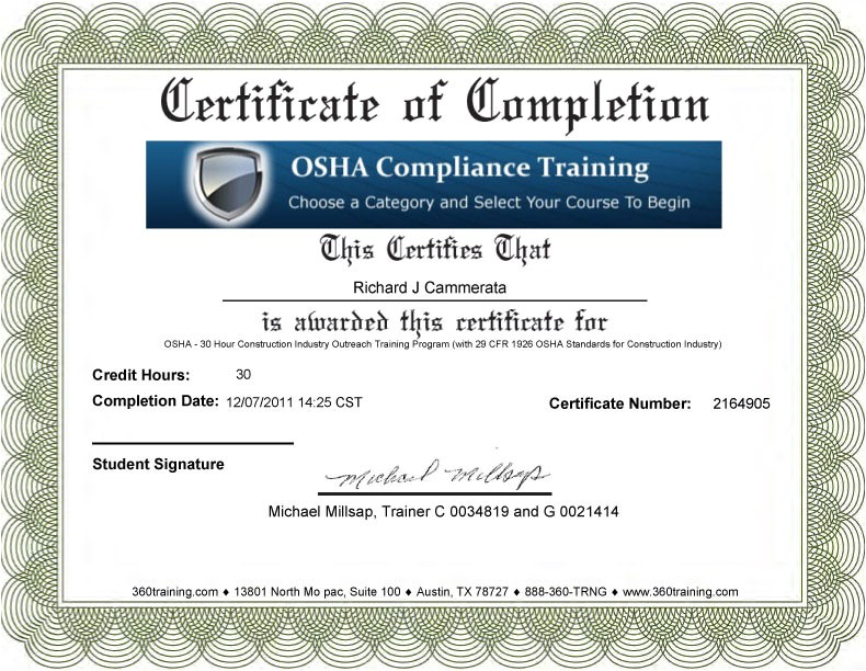 H2s Certification Card Template Blank Osha Certificates Bing Images ...