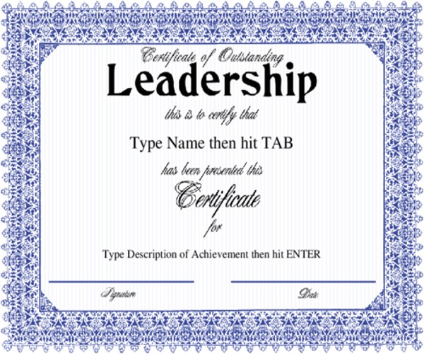 Leadership Certificate Templates Word Leadership Certificate Template 8 Free Word Pdf Psd
