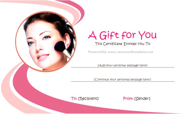Makeup Gift Certificate Template Gift Certificate Templates