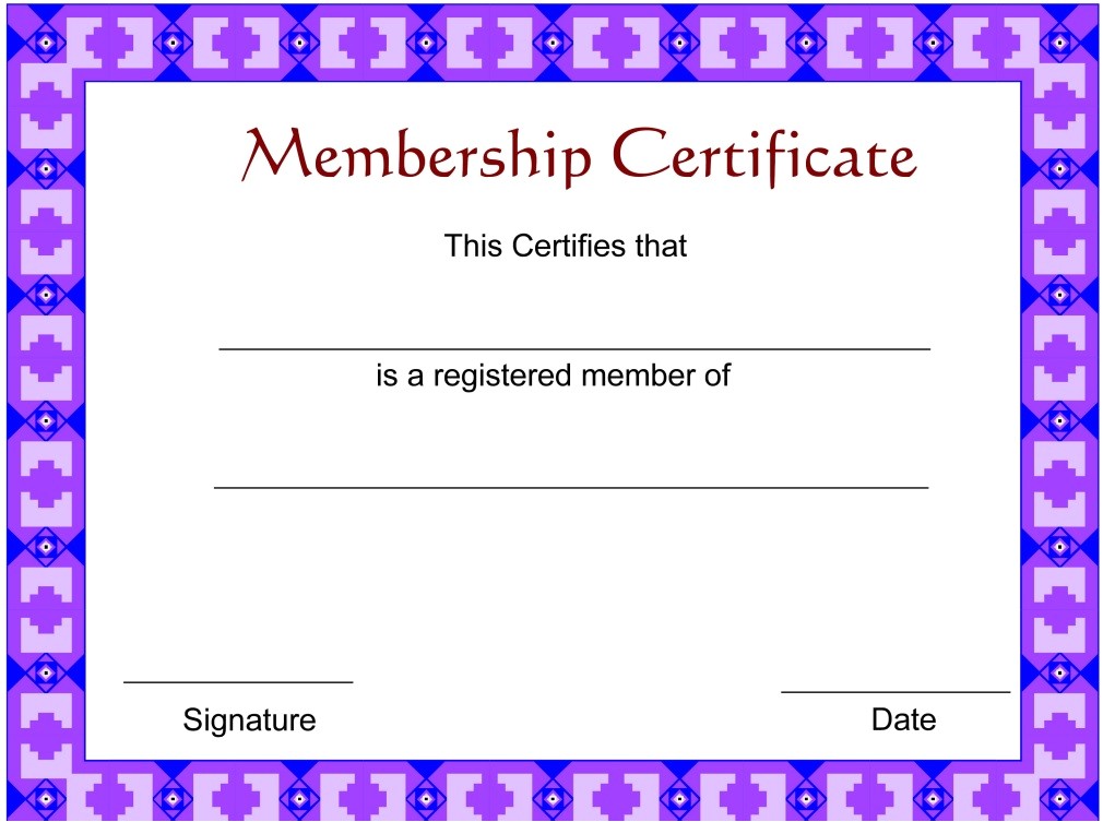 Membership Certificates Templates Membership Certificate Template Certificate Templates