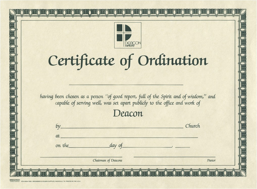Ordination Certificate Templates williamsonga.us