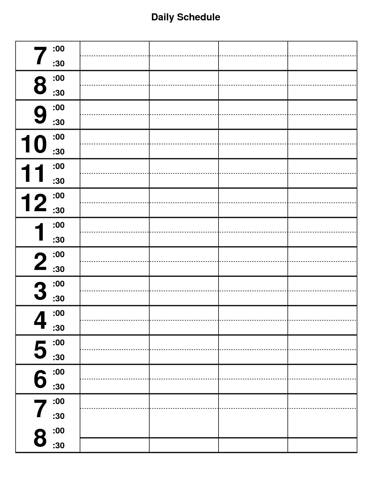 post daily schedule template excel 124404