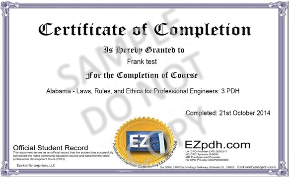 Pdh Certificate Template Certificate Sample1 Jpg Ez Pdh Com